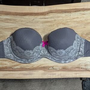 Elegant Gray Lace Women's Bra